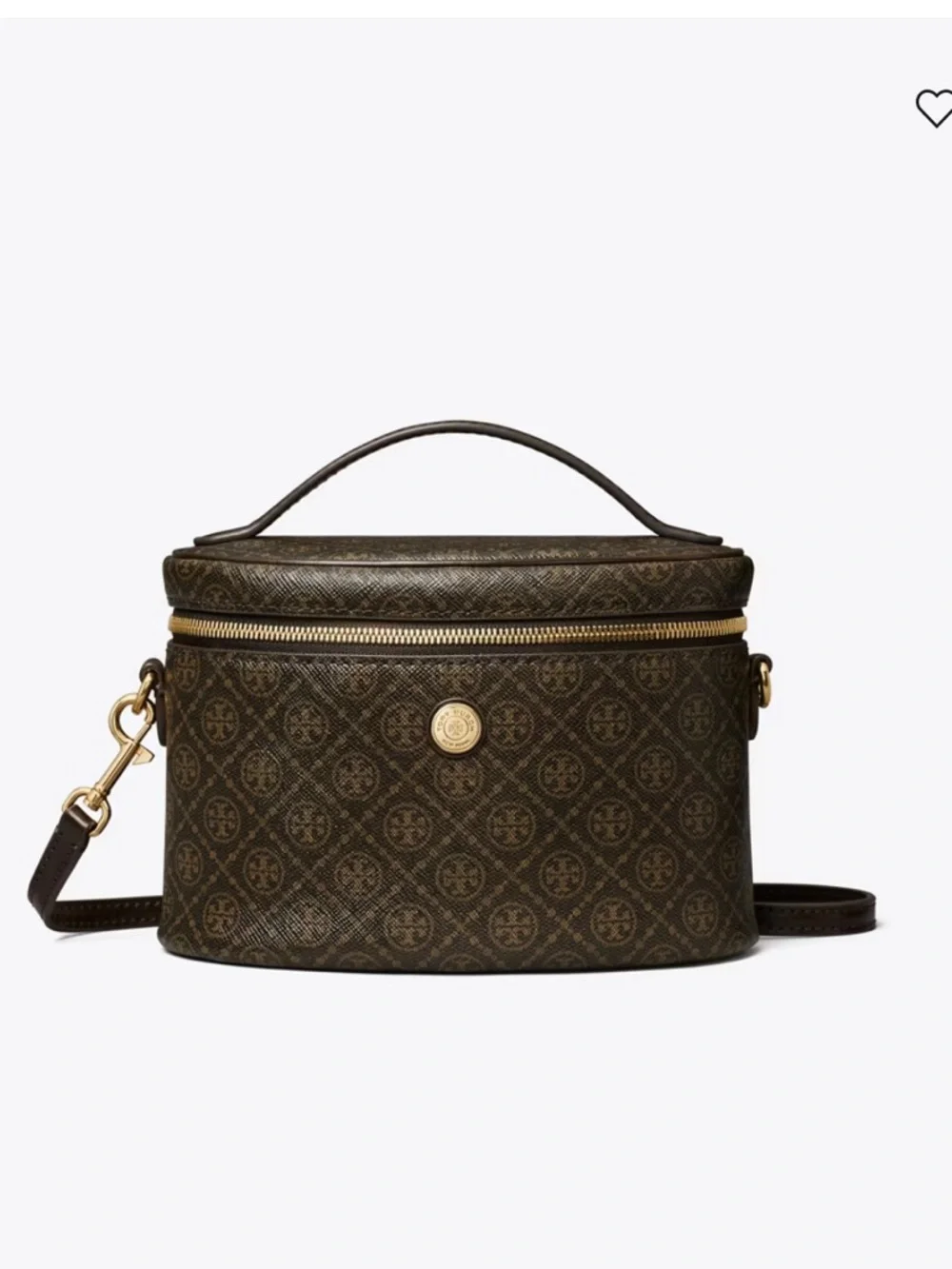NWT Tory Burch T Monogram Coated Canvas Soft Vanity Case Crossbody Bag Purse‎
